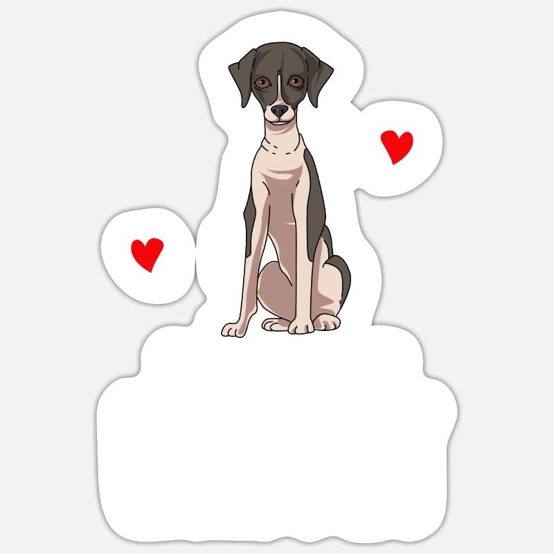 Whippet - Sticker size S (10 x 10 cm) - white matte