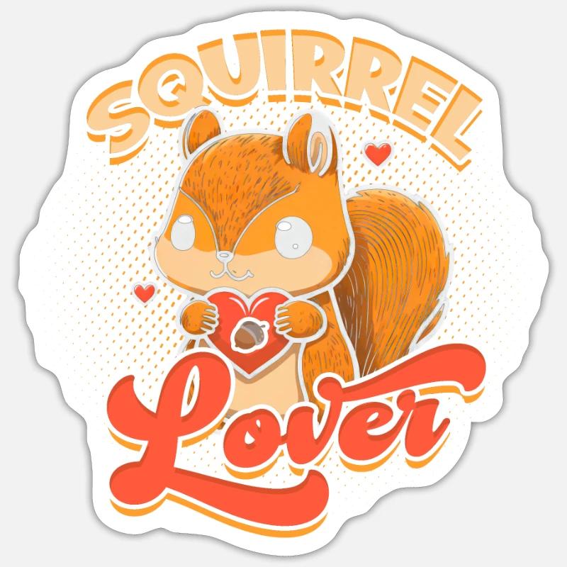 Squirrel lover - Squirrel - Sticker size S (10 x 10 cm) - white matte