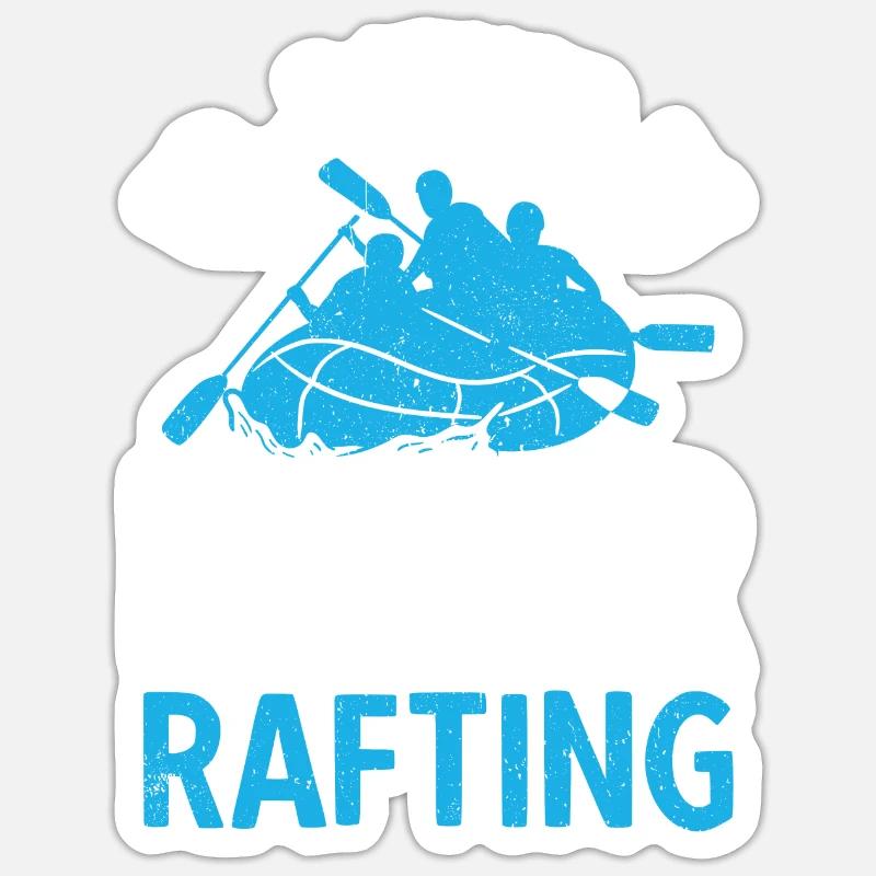 I'd Rather Be River Rafting - Sticker Größe S (10 x 10 cm) - Mattweiß