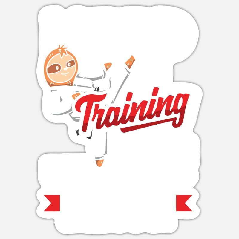 Keep Training Until The Belt Turns Black - Sticker Größe S (10 x 10 cm) - Mattweiß