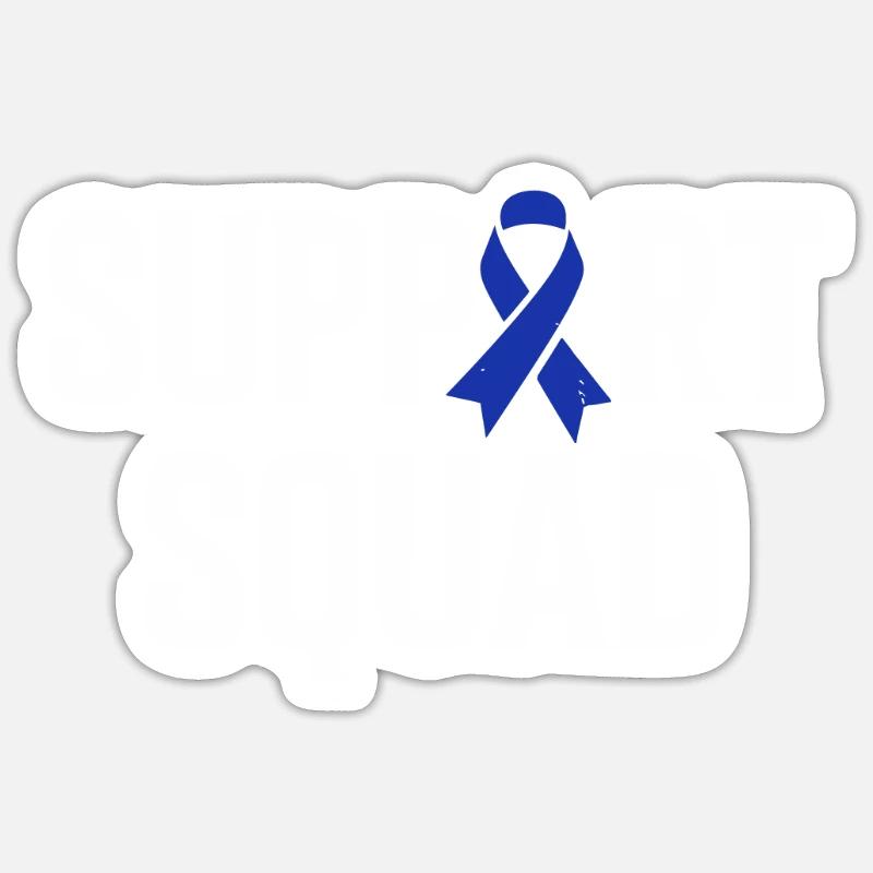 Darmkrebs Support Squad Darmkrebs bewusst - Sticker Größe S (10 x 10 cm) - Mattweiß