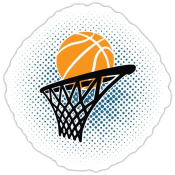 Basketball Basketballer - Sticker Größe S (10 x 10 cm) - Mattweiß - Vorne