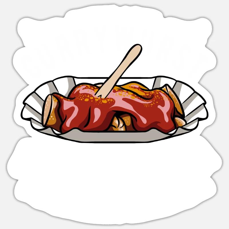 Ich lasse Currywurst verschwinden - Essen- Spruch Sticker Größe S (10 x 10 cm)