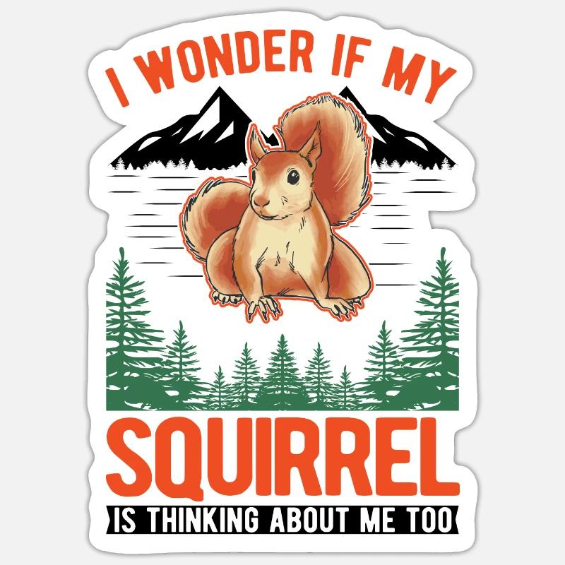 Eichhörnchen Geschenk Grauhörnchen Squirrel Sticker Größe S (10 x 10 cm)
