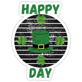 Happy Day - Sticker size S (10 x 10 cm) - white matte - Front
