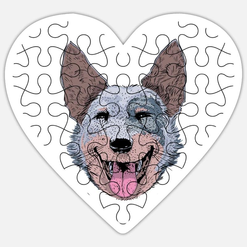 Australian Cattle Dog - Sticker Größe S (10 x 10 cm) - Mattweiß