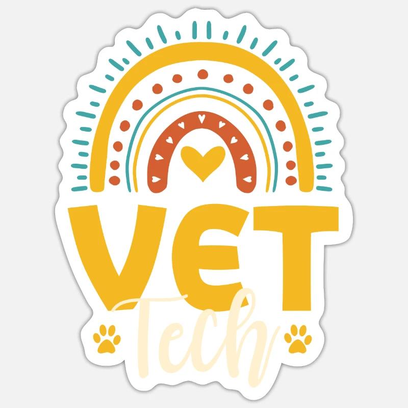 Veterinary Technician - Sticker size S (10 x 10 cm) - white matte