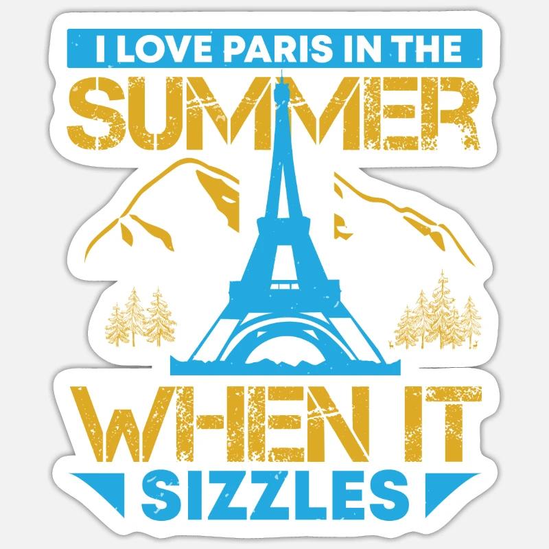 J’AIME PARIS EN ÉTÉ QUAND ÇA GRÉSILLE Sticker taille S (10 x 10 cm)