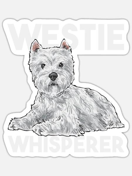 West Highland White Terrier Westie - Sticker Größe S (10 x 10 cm) - Mattweiß