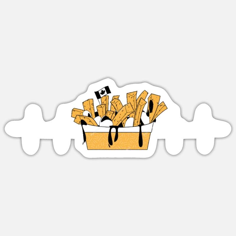 Cheese Curds Gravy Mix Canada Poutine Sticker taille S (10 x 10 cm)