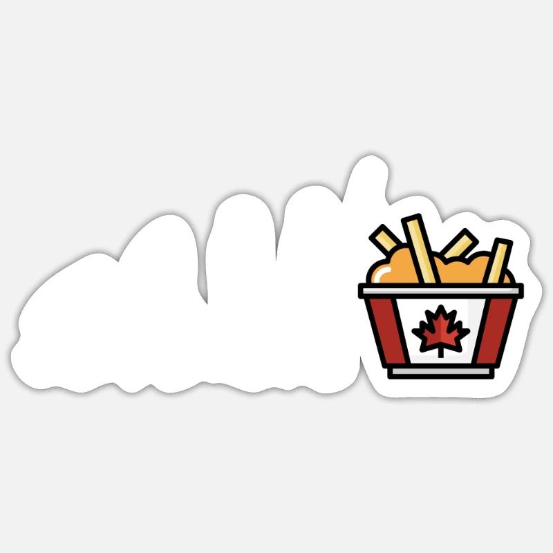 Cheese Curds Gravy Mix Canada Poutine Sticker taille S (10 x 10 cm)