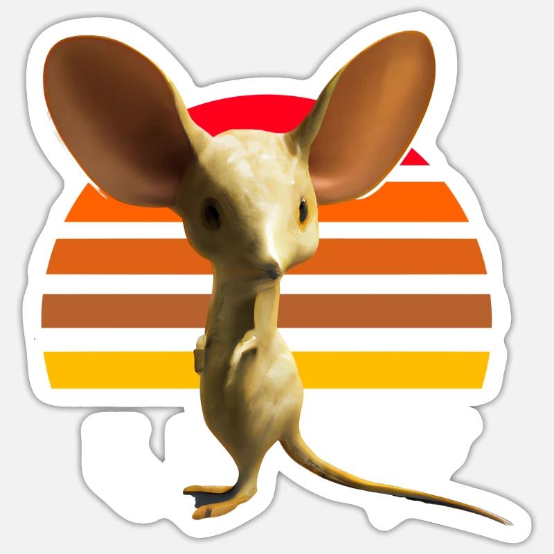 Cute long-eared jerboa design - Sticker size S (10 x 10 cm) - white matte