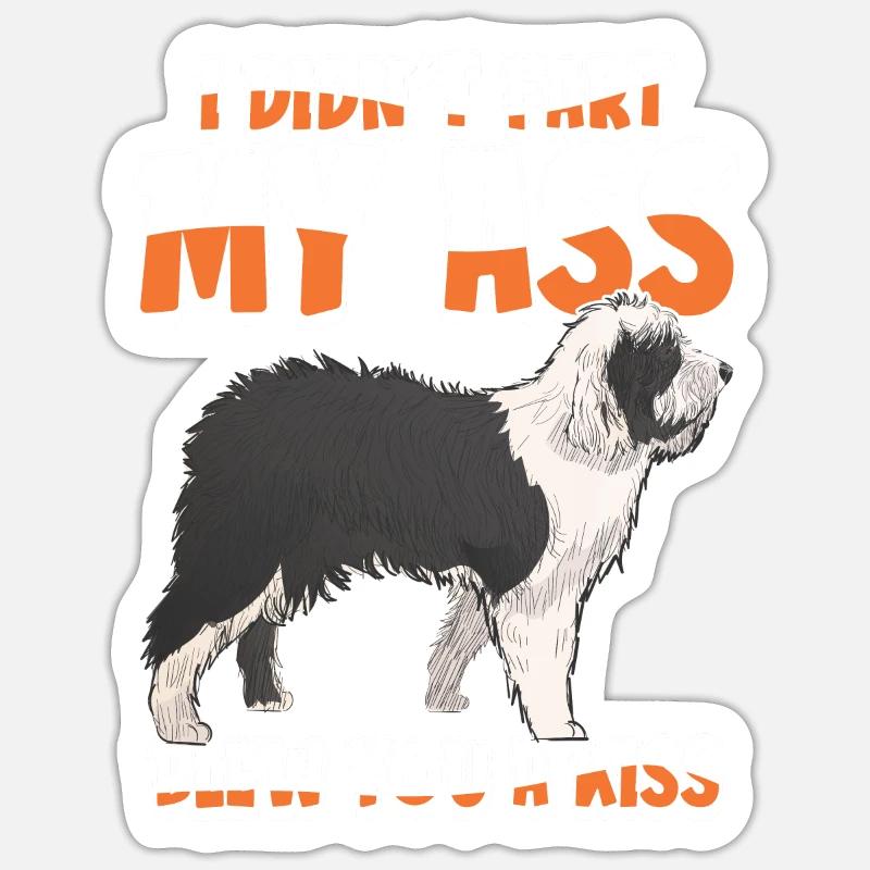 Altenglischer Schäferhund Bobtail - Sticker Größe S (10 x 10 cm) - Mattweiß