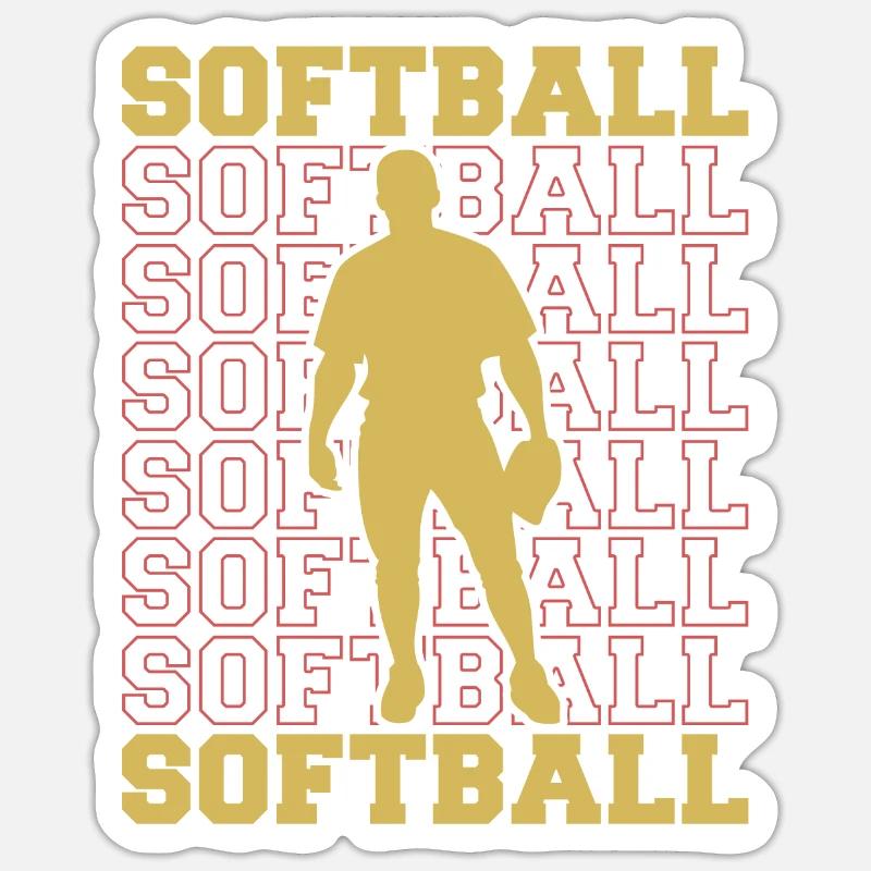 Softball Cool - Sticker taille S (10 x 10 cm) - blanc mat