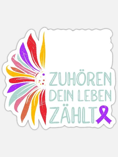 Mental Health Ich habe Zeit zum Zuhören Dein Leben - Sticker Größe S (10 x 10 cm) - Mattweiß
