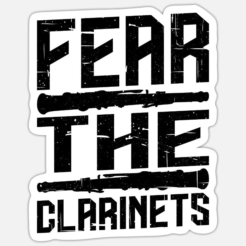 Fear The Clarinets 6 - Sticker taille S (10 x 10 cm) - blanc mat
