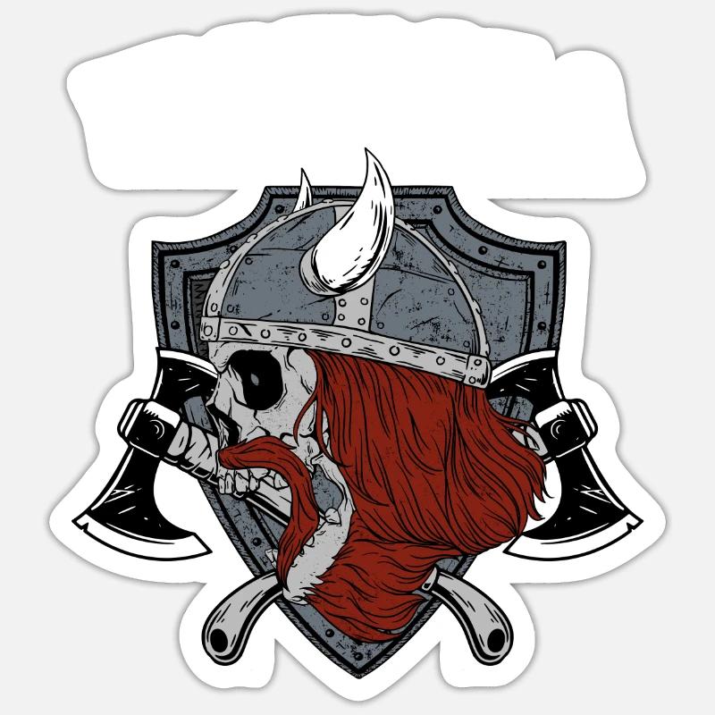 Valhalla I Viking Warrior - Sticker size S (10 x 10 cm) - white matte