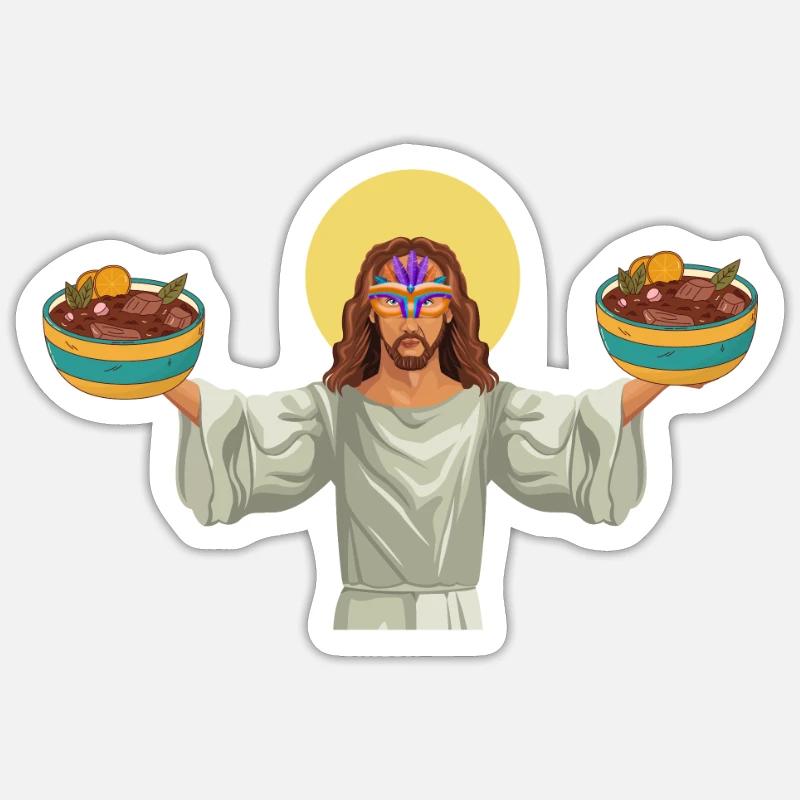 Brésil Ragoût de haricots de porc brésilien Feijoada Sticker taille S (10 x 10 cm)