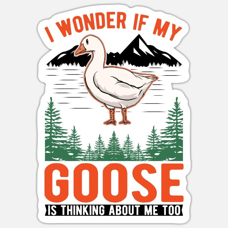 Gänse Geschenk Gänsezüchter Gans - Sticker Größe S (10 x 10 cm) - Mattweiß