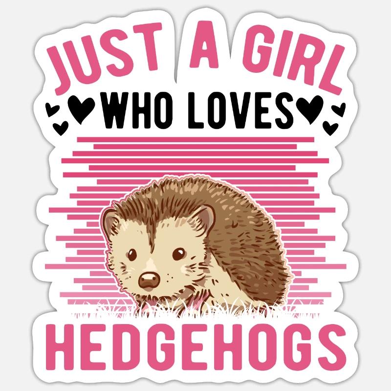 Igel Mädchen Stacheligel Sticker Größe S (10 x 10 cm)