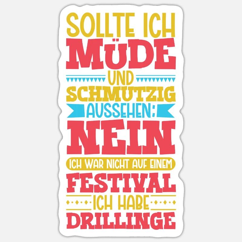 Müde und schmutzig - Drillinge Sticker Größe S (10 x 10 cm)