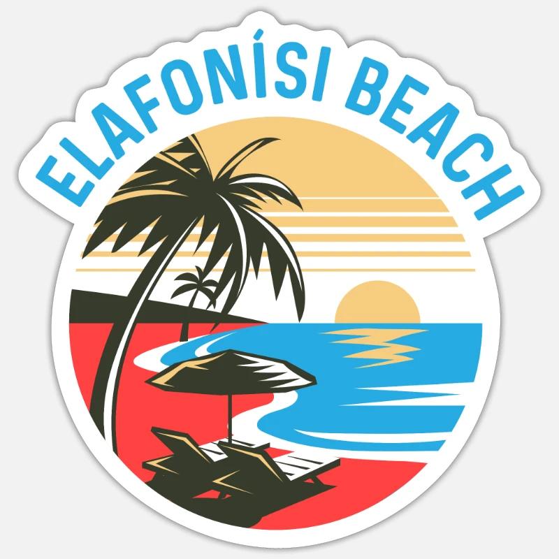Elafonisi Beach - Sticker size S (10 x 10 cm) - white matte