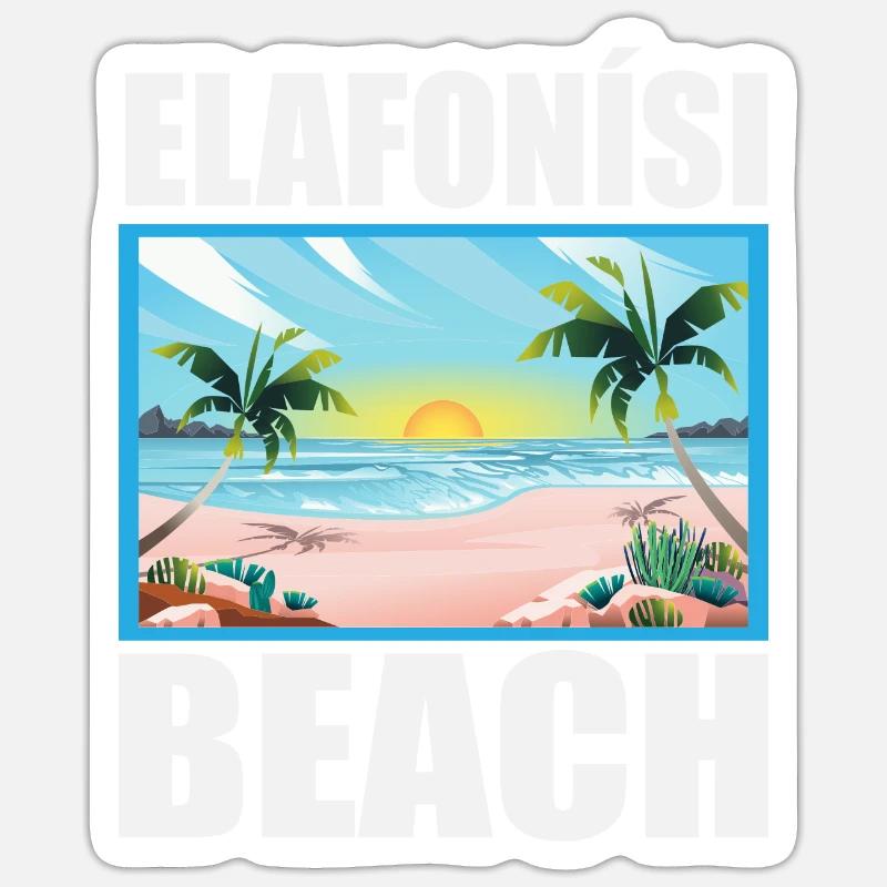 Elafonisi Beach - Sticker size S (10 x 10 cm) - white matte