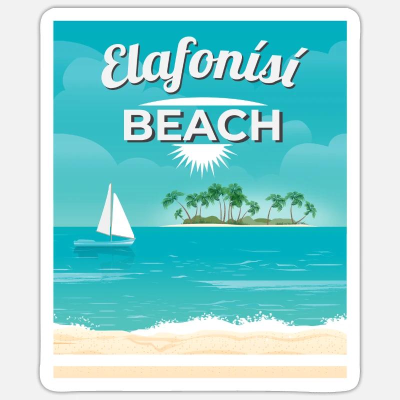 Elafonisi Beach - Sticker size S (10 x 10 cm) - white matte
