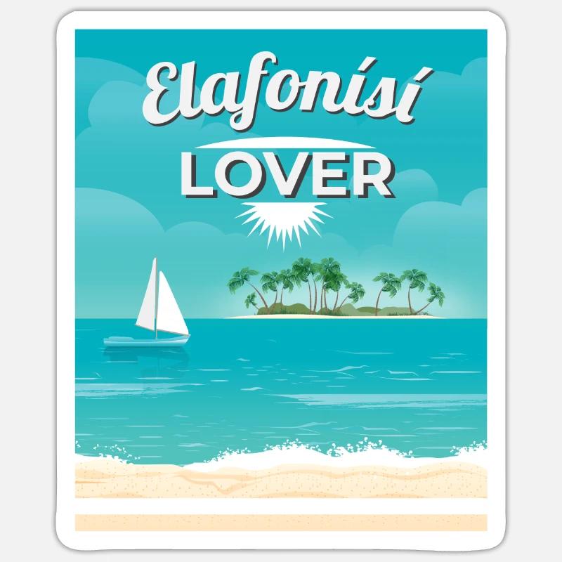 Elafonisi Lover - Sticker size S (10 x 10 cm) - white matte
