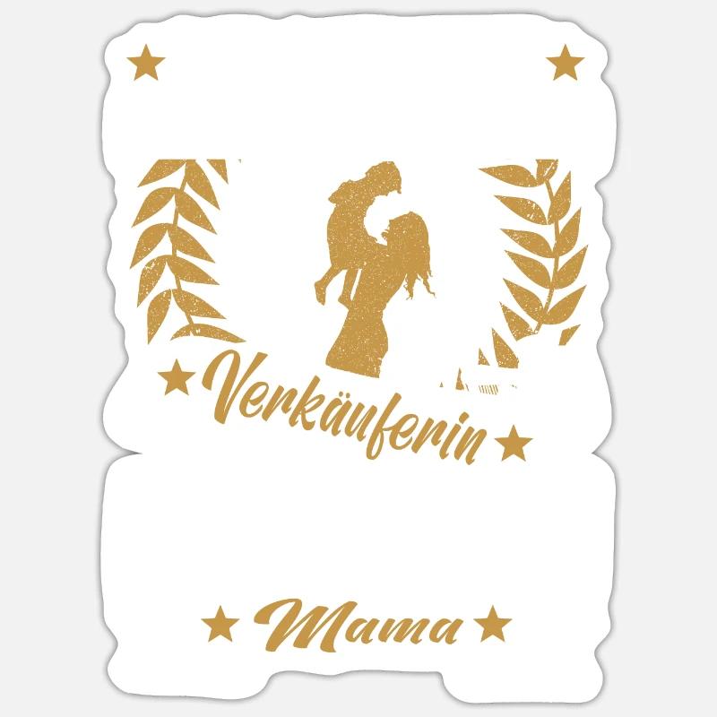 Verkäuferin Muttertag Einzelhandel Verkäufer - Sticker Größe S (10 x 10 cm) - Mattweiß