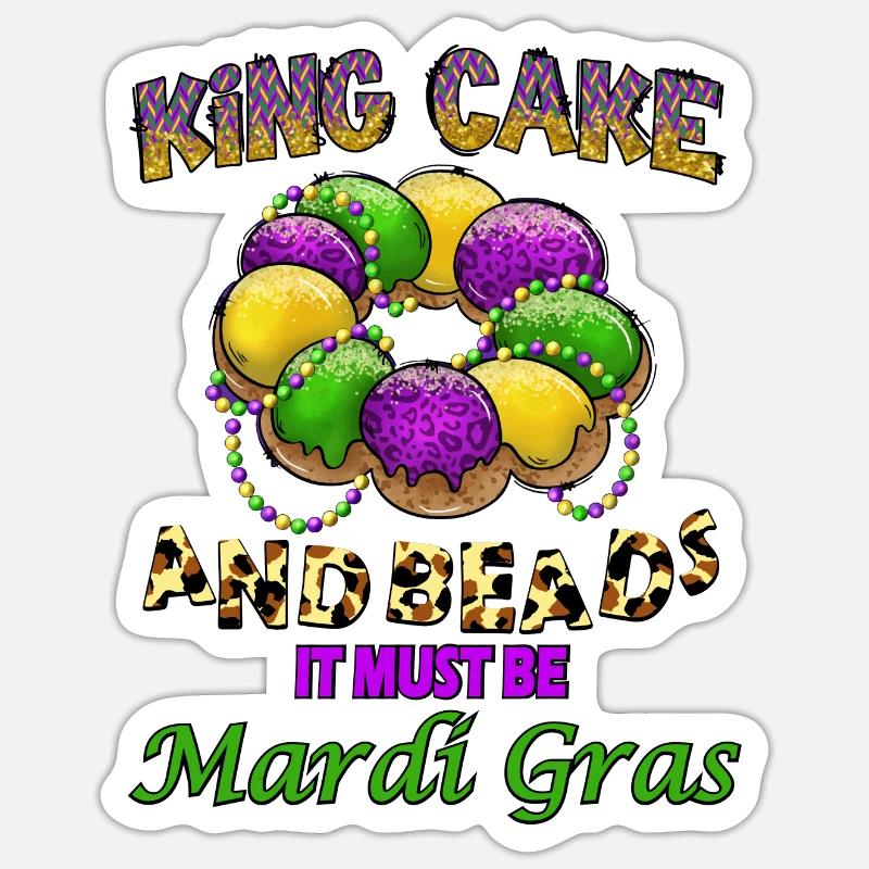 Crêpes de rois et perles, ça doit être carnaval Sticker taille S (10 x 10 cm)