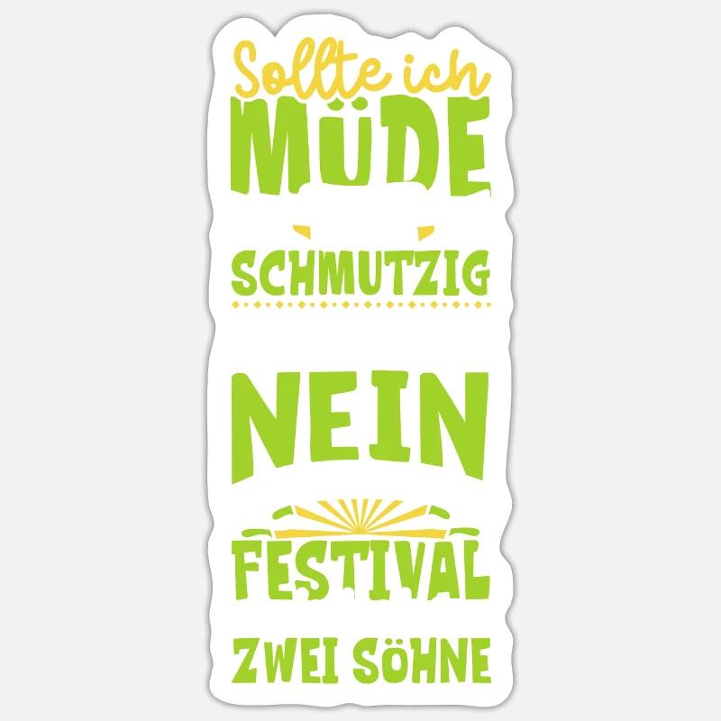 Müde und schmutzig - zwei Söhne - Sticker Größe S (10 x 10 cm) - Mattweiß