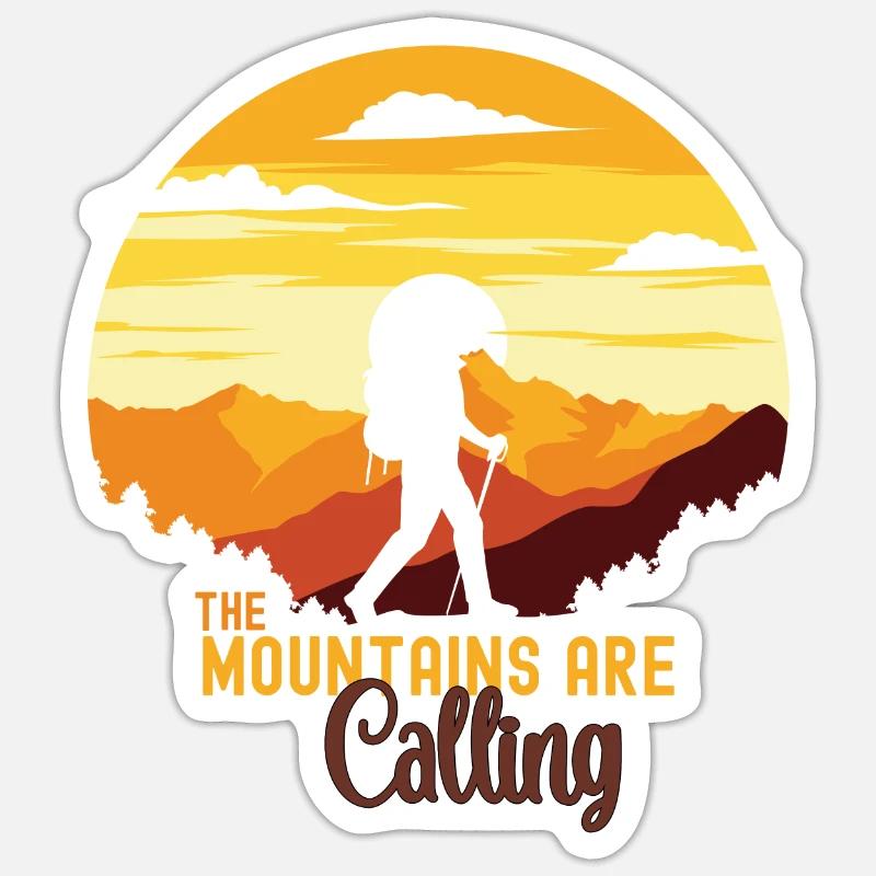 The Mountains Are Calling - Sticker size S (10 x 10 cm) - white matte