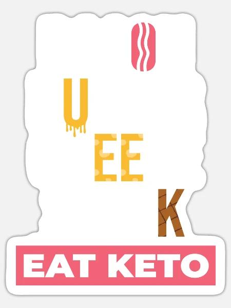 Eat Keto Gesundes Essen - Sticker Größe S (10 x 10 cm) - Mattweiß