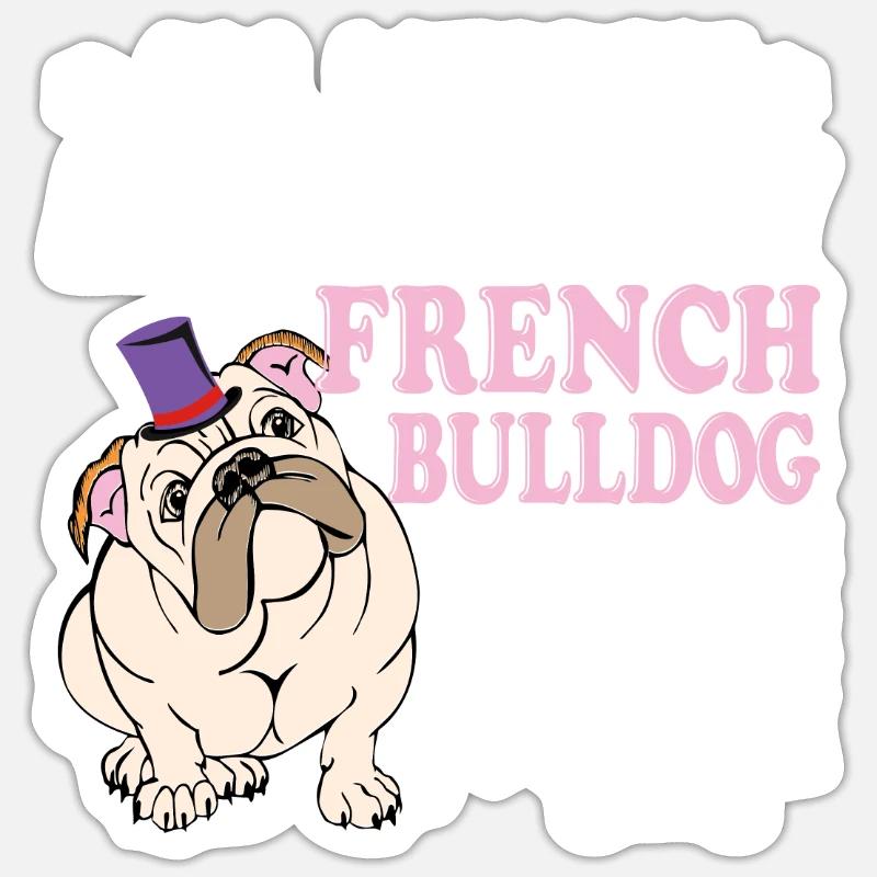 Taureau anglais - Sticker taille S (10 x 10 cm) - blanc mat