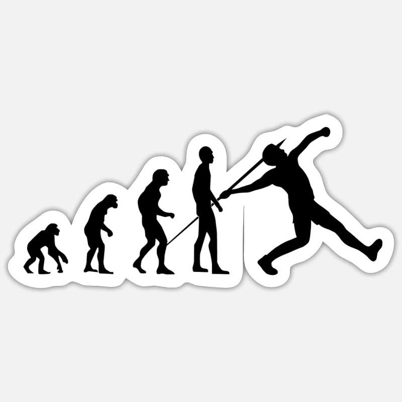 Évolution du lancer du javelot Sticker taille S (10 x 10 cm)