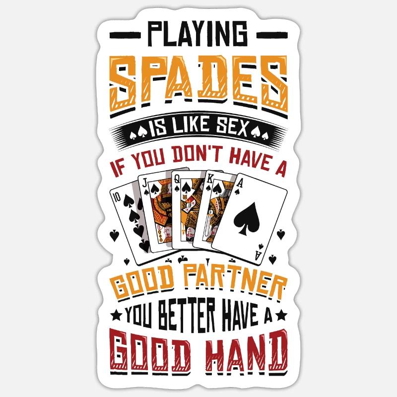 Pik-karten Spielen - Sticker Größe S (10 x 10 cm) - Mattweiß