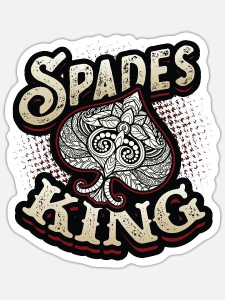 Pik König, Pik Karten - Sticker Größe S (10 x 10 cm) - Mattweiß