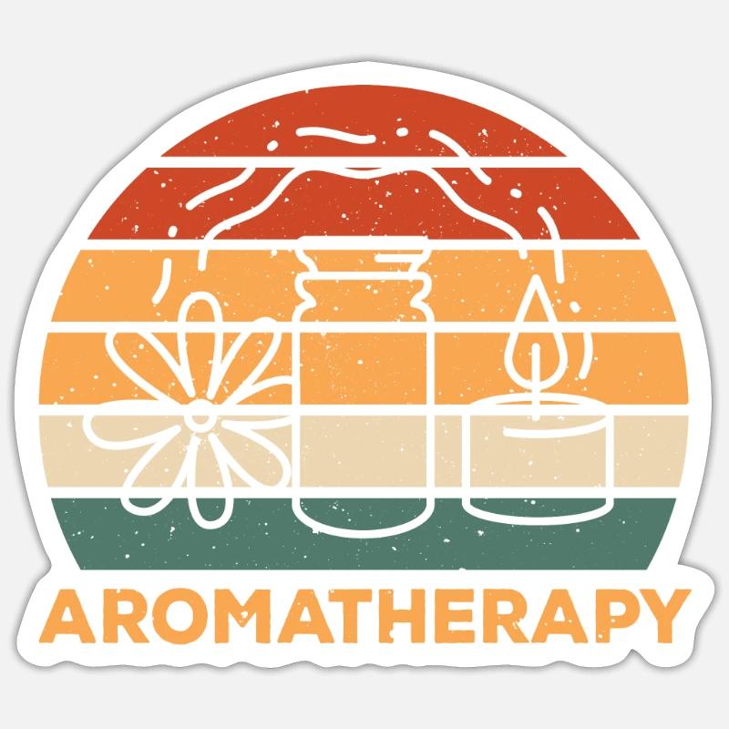 Conception d’aromathérapie rétro - Sticker taille S (10 x 10 cm) - blanc mat