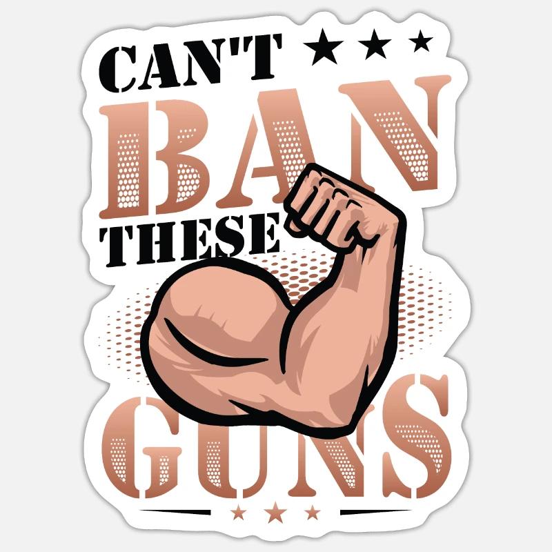 Impossible d’interdire ces armes, biceps, muscle, musculation Sticker taille S (10 x 10 cm)