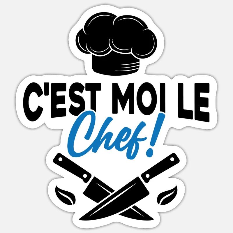 C'est moi le chef Toque de cuisinier Sticker taille S (10 x 10 cm)