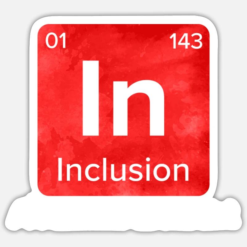 Inclusione Solidarietà Compassione per handicap - Sticker formato S (10 x 10 cm) - bianco opaco