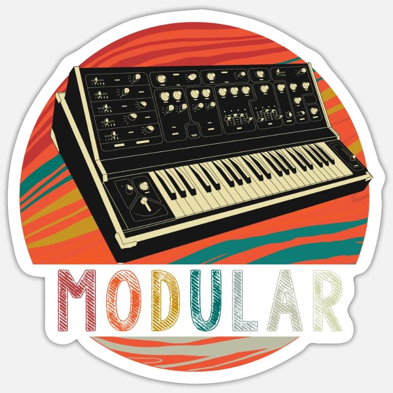 Modular Electronic Musical Synthesizer - Sticker Größe S (10 x 10 cm) - Mattweiß