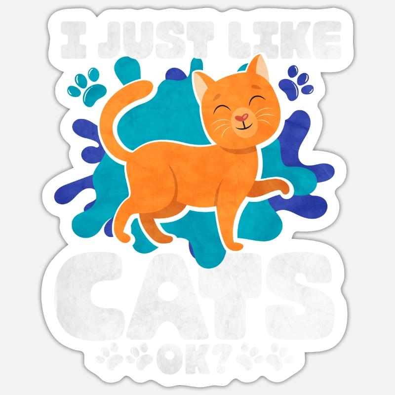 Katze - Sticker Größe S (10 x 10 cm) - Mattweiß