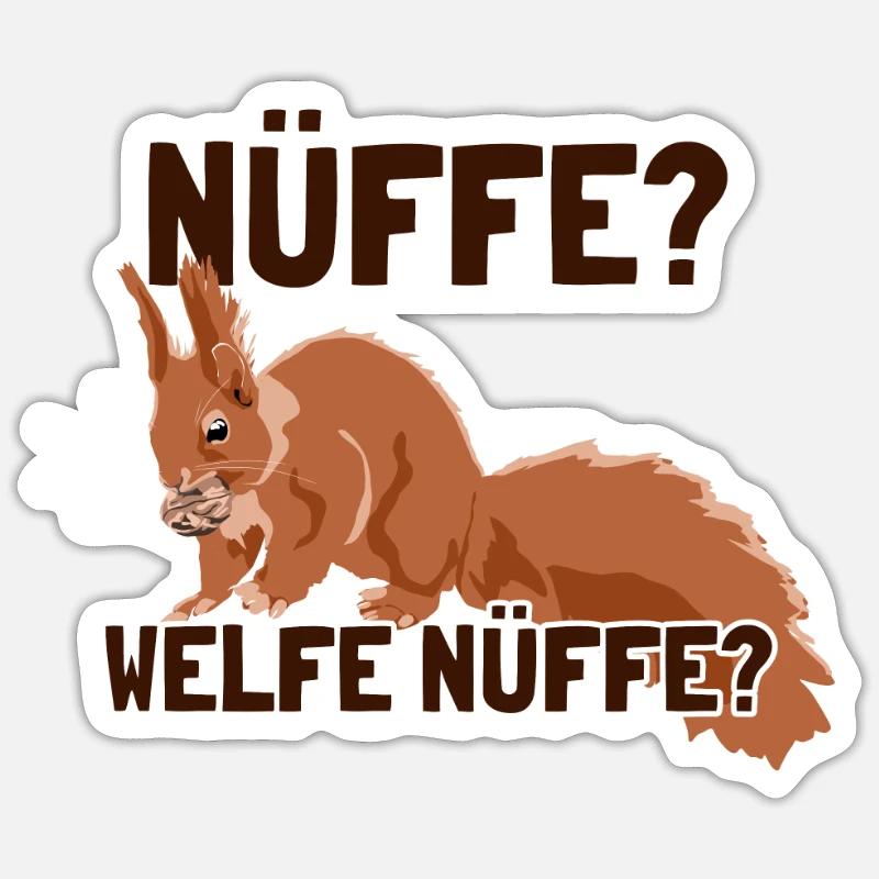 Nüffe Welfe Nüffe Grauhörnchen Squirrel Sticker Größe S (10 x 10 cm)