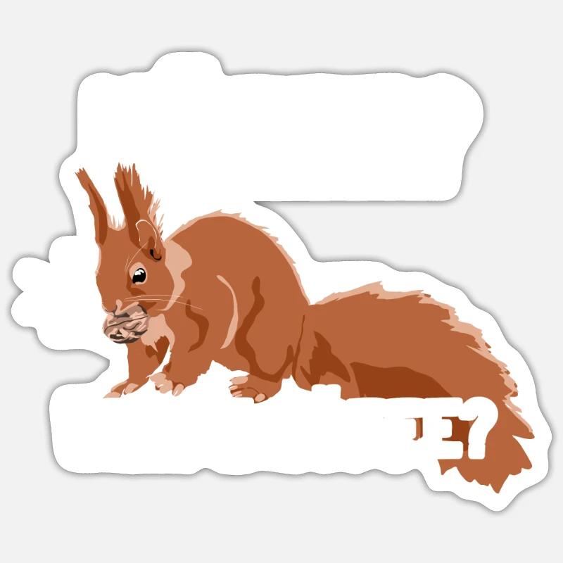 Nüffe Welfe Nüffe Grauhörnchen Squirrel - Sticker Größe S (10 x 10 cm) - Mattweiß