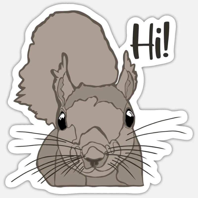 Grauhörnchen Squirrel Fuchshörnchen Eichhörnchen Sticker Größe S (10 x 10 cm)