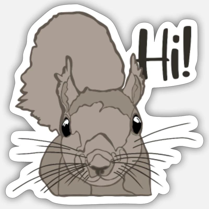 Squirrel Logo Emblem Fox Squirrel Grey Squirrel Sticker size S (10 x 10 cm)