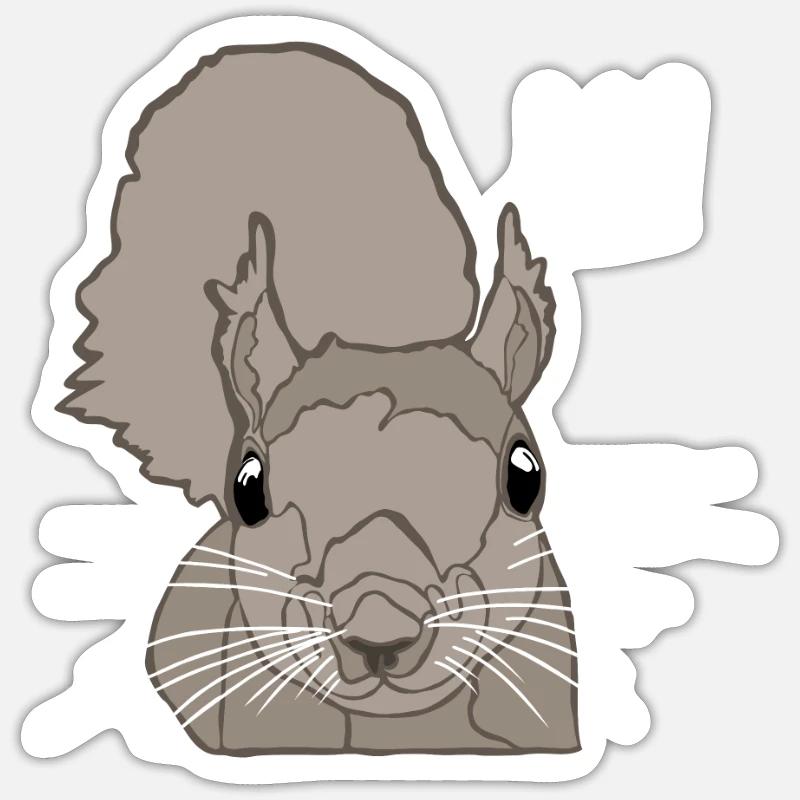 Grauhörnchen Squirrel Fuchshörnchen Eichhörnchen Sticker Größe S (10 x 10 cm)