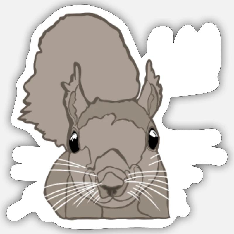 Squirrel Logo Emblem Fox Squirrel Grey Squirrel Sticker size S (10 x 10 cm)
